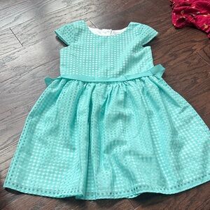 The Children's Place Aqua Gingham Fit-and-Flare Dress with Waist Tie